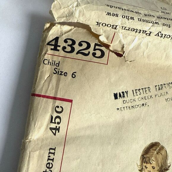 Vintage 1960s Simplicity 4325 Girl's Dress Sewing Pattern Gathered Skirt Size 6 - Picture 2 of 5